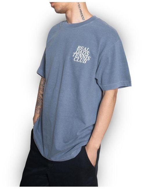 9tofive Blue Real Dads Tennis Club T-shirt for men