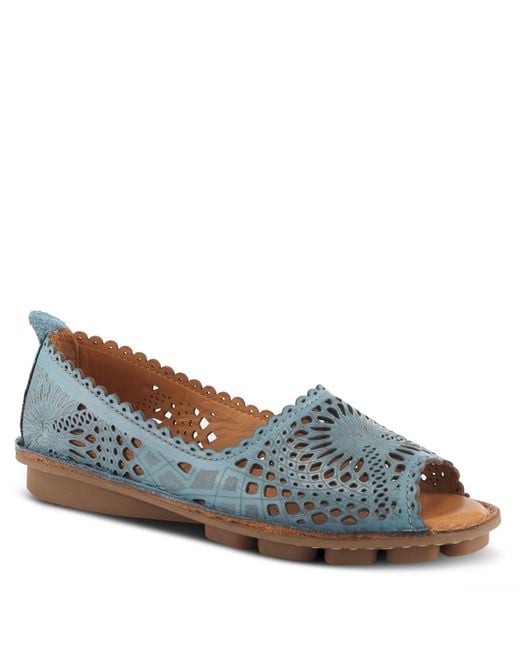 Spring Step Blue Brandal Slip-on Shoe