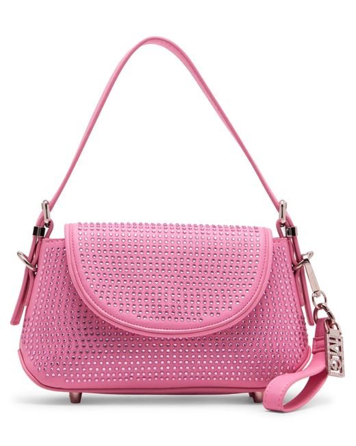 Madden Girl Pink Grace Rhinestone Shoulder Bag