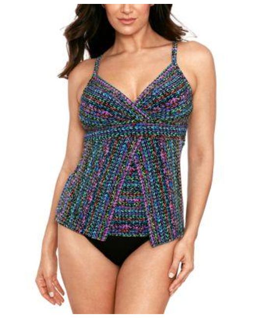 Miraclesuit Blue Cleo Tankini Top Tummy Control Bottoms