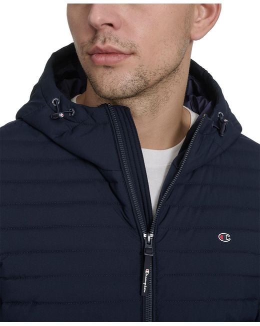 Champion Blue Stretch Quilted Jacket for men