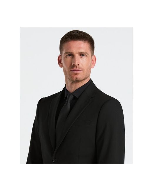 Perry Ellis Black Dobby Louis Long Sleeve Slim Fit Suit Jacket for men