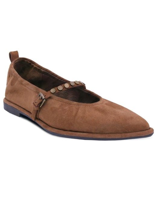Ash Brown Bella Studs Slip-on Flats