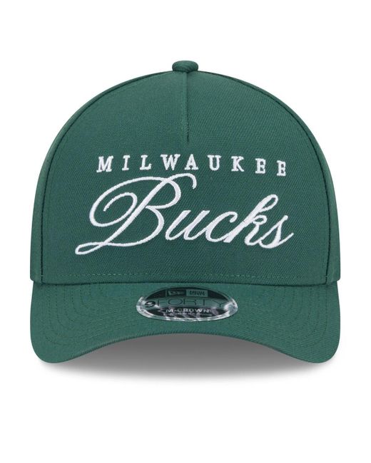 KTZ Green Milwaukee Bucks 2025 Nba Draft M-crown A-frame 9forty Adjustable Hat for men