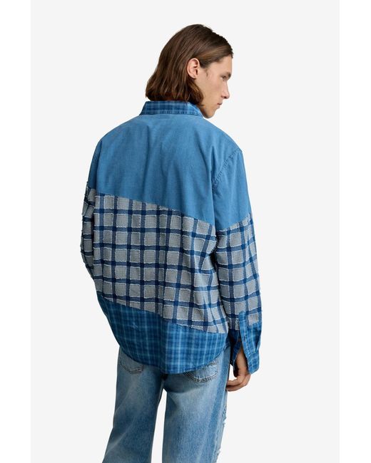 Desigual Blue Patch Checks Shirt