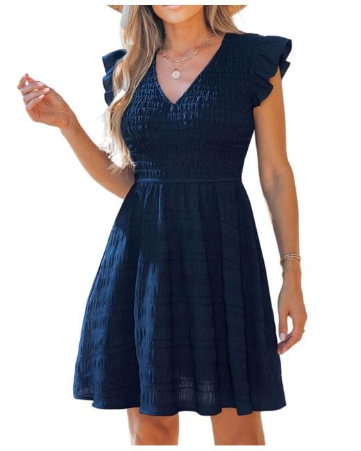 red dress on beach Dressystar Navy Summer Dresses Women Short Sleeve Loose Beach Long Dre main image 1
