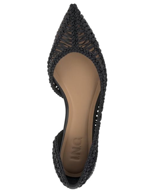 INC International Concepts Black Abron Pointed D'orsay Flats