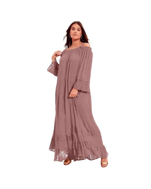 June + Vie Pink June + Vie June + Vie Off-the-shoulder Maxi Dress