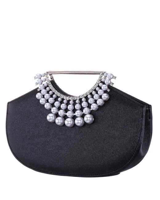 Nina Blue Crystal Encrusted Small Handle Bag