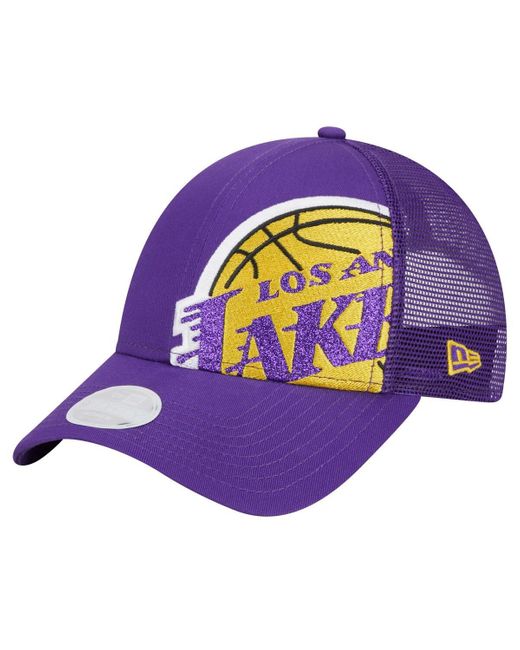 KTZ Purple Los Angeles Lakers Game Day Sparkle Logo 9forty Adjustable Hat