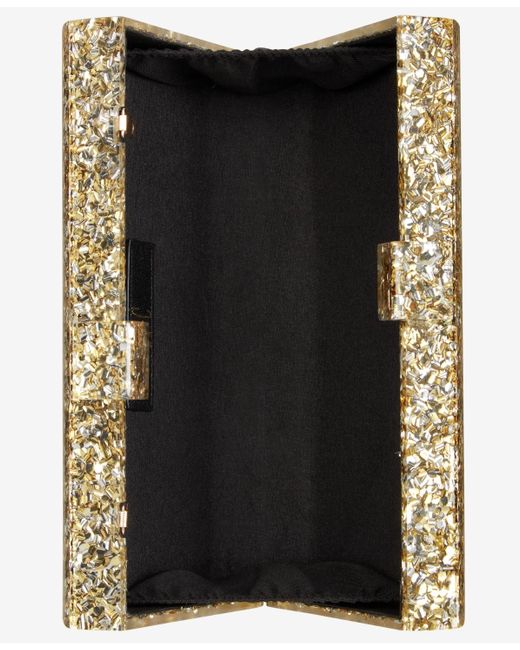 GORGLITTER Women's Bow Mini Clutch – Metallic Chain Crossbody Bag For Parties & Weddings