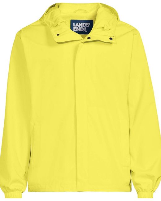 Lands' End Yellow Squall Waterproof Packable Rain Jacket for men