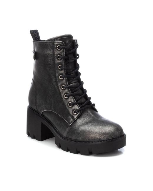Xti Black Combat Booties