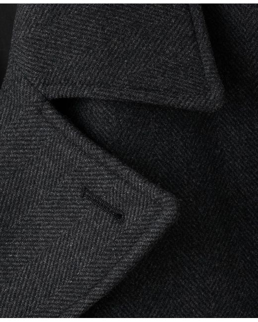 Mango Blue Short Double-breasted Wool Coat for men