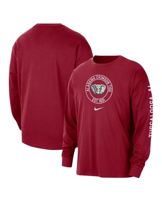Nike Red Alabama Tide Heritage Max90 Long Sleeve T-shirt for men