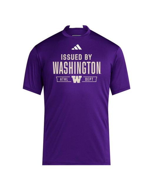 Adidas Purple Washington Huskies 2025 Training Performance Team T-shirt for men