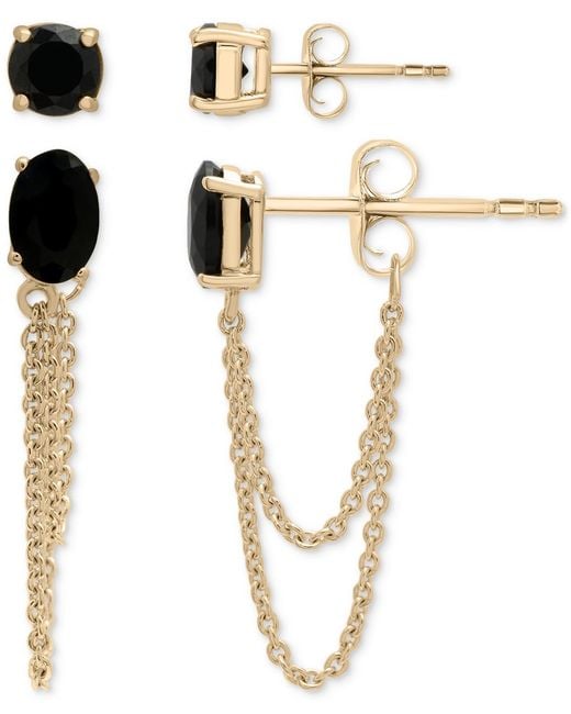 Macy's White 2-pc. Set Stud & Chain Drop Earrings