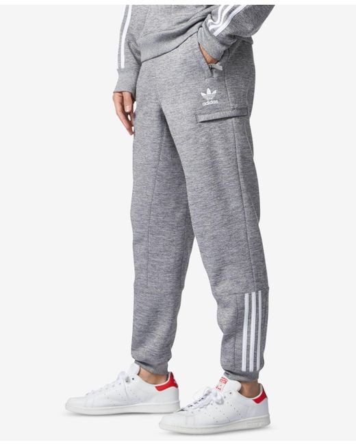 Grey and white adidas sweatpants sale