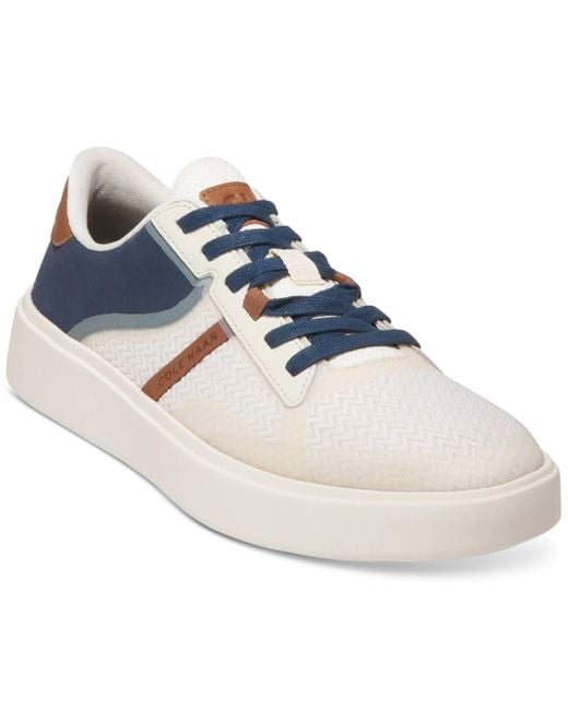 Cole Haan Blue Grand Crosscourt Winner Mixed-media Lace-up Sneakers for men