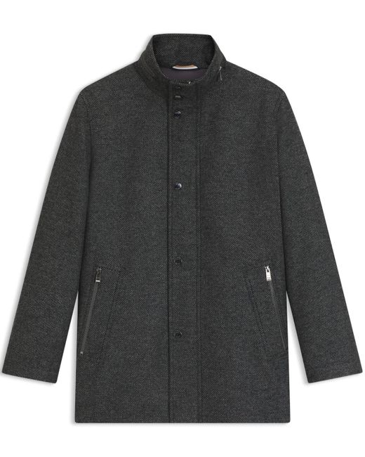 Boss Gray Boss By Relaxed-fit Wool-blend Coat for men