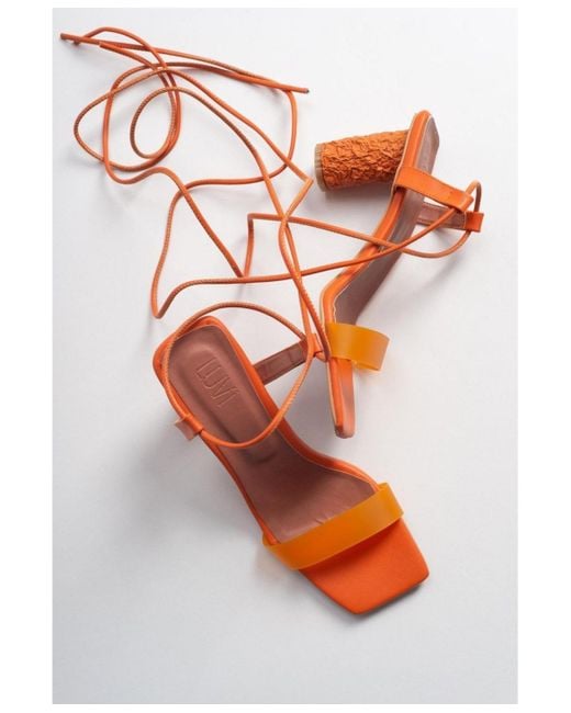 Prologue Shoes Orange Rhea Block Heel Sandal ()