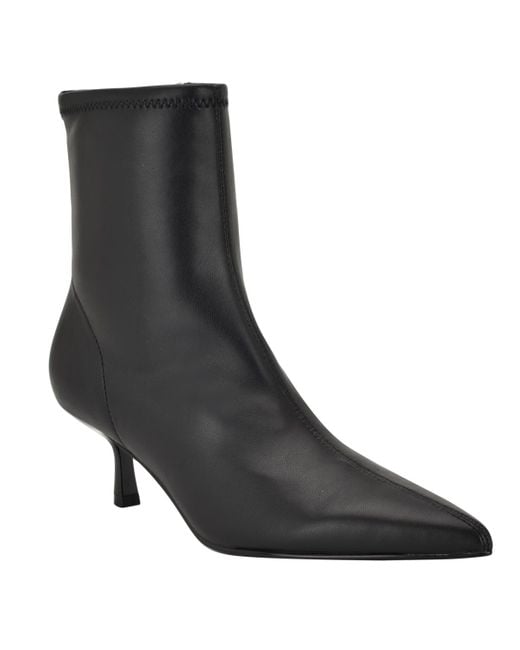 Guess Black Yanka Pointed Toe Kitten Heel Dress Booties