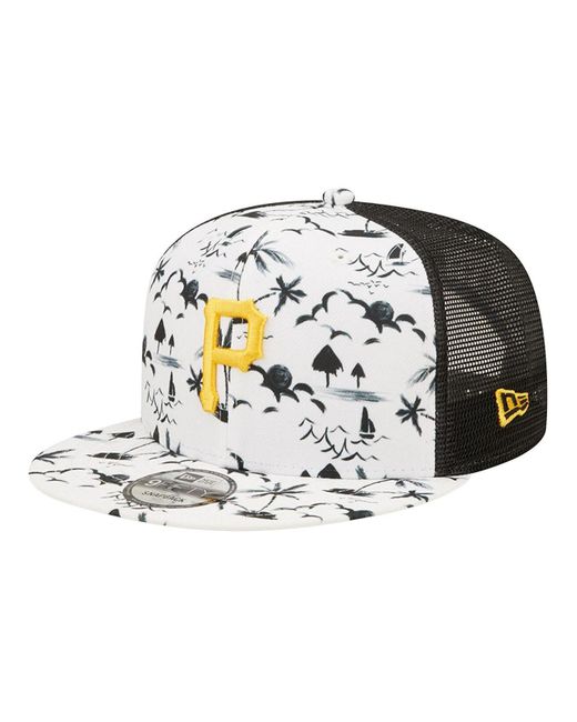 KTZ White, Black Pittsburgh Pirates Vacay Trucker 9fifty Snapback Hat