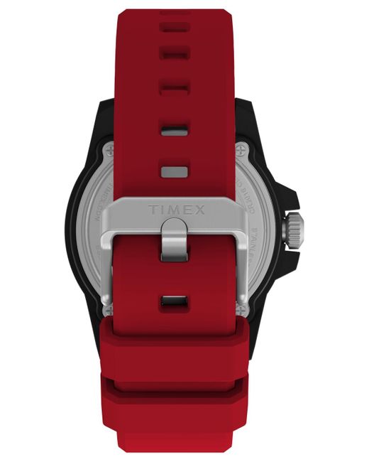 Timex Red Main Street Quartz Silicone Strap 42mm Round Watch for men