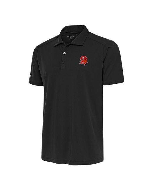 Antigua Black Tampa Bay Buccaneers Team Logo Throwback Tribute Polo Shirt for men