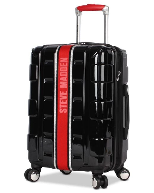 Steve Madden Street Hard Case Carry On 20" Spinner Luggage (black) for men