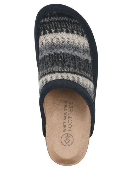 White Mountain Black Benday Footbeds Clogs