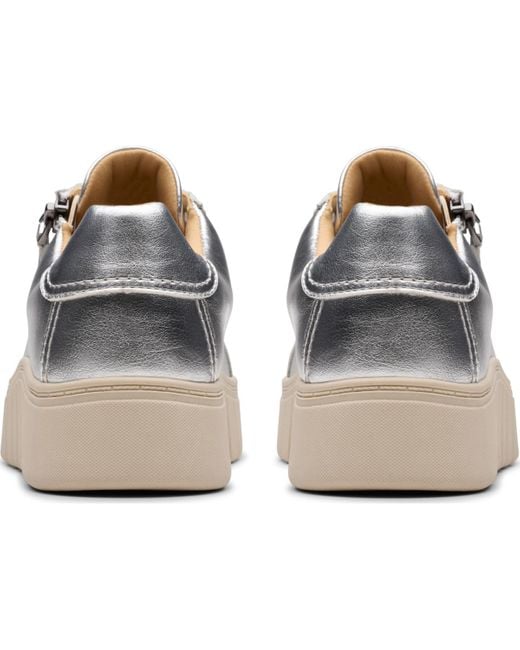 Clarks White Mykah Joy Round Toe Sneakers