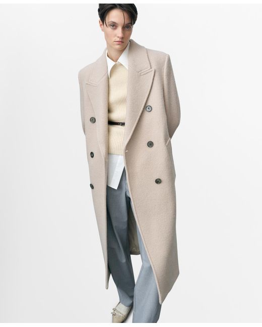 Mango Natural Structured Virgin Wool Coat