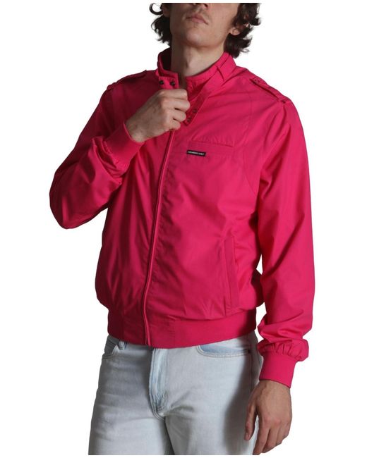 Members Only Classic Iconic Racer Jacket (slim Fit in Red for Men | Lyst
