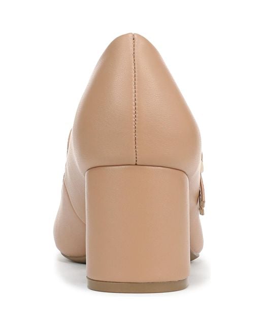 LifeStride Natural True Almond Toe Block Heel Mary Jane Pumps