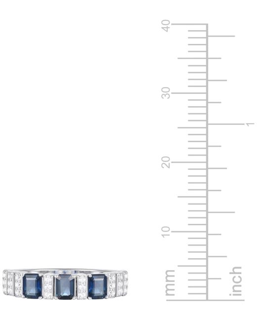 Macy's Blue Gemstone And Diamond Ring (1/6 Ct. T.w.