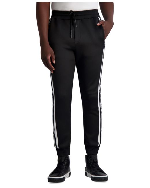 Karl Lagerfeld Black Scuba Logo Track Pants for men
