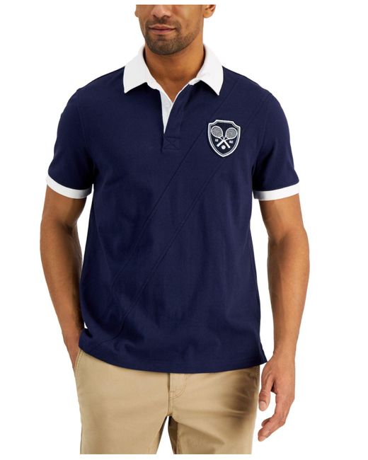 Club Room Cotton Regular-fit Pieced Polo Shirt, Created For Macy's in ...