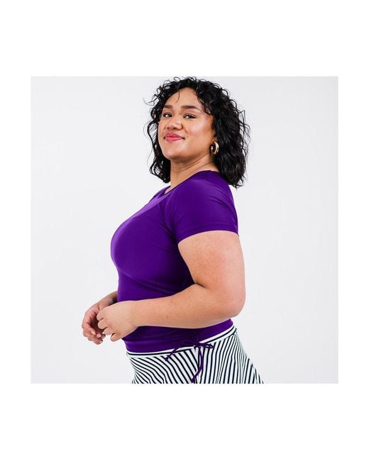 Calypsa Purple Plus Size Adele Swim Top