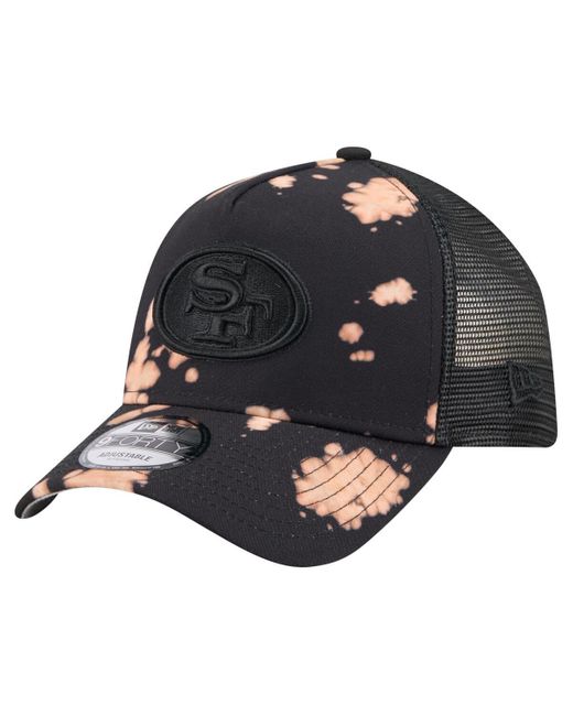 KTZ Blue San Francisco 49ers Bleached 9forty A-frame Adjustable Hat for men