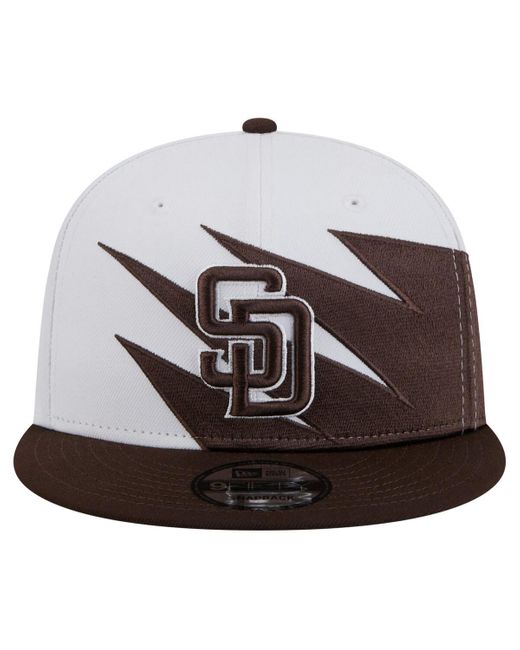 KTZ Brown/white San Diego Padres jagged 9fifty Snapback Hat for men