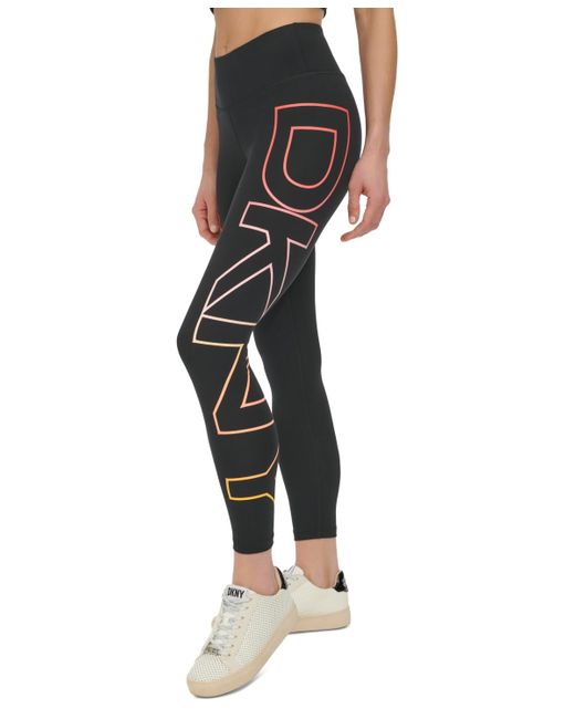DKNY Sport High-waist 7/8 Exploding-logo leggings in Black
