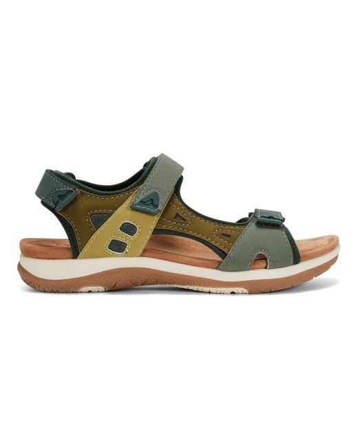 Earth Green Skylar Round Toe Flat Sandals