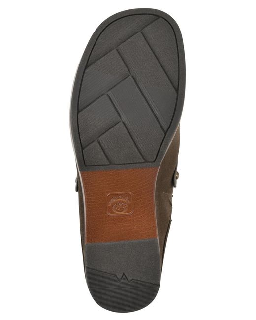 White Mountain Brown Barleys Platform Heel Mule Clogs