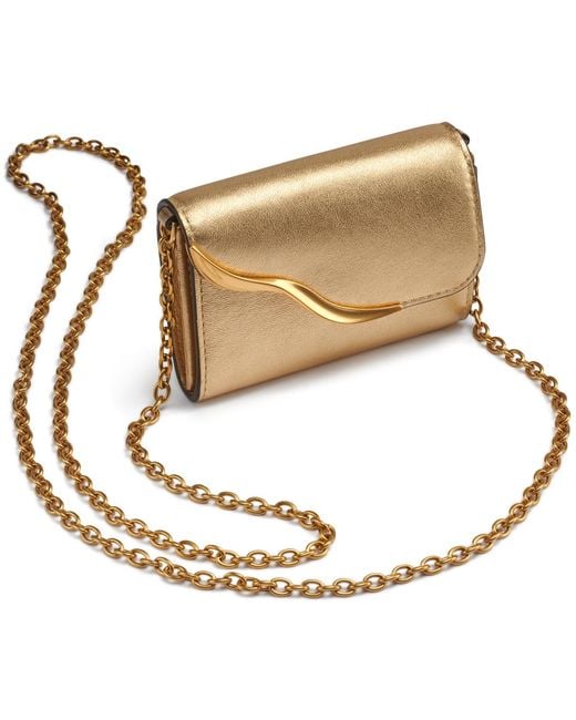 Donna Karan White Malverne Metallic String Wallet