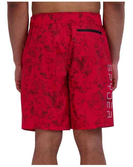 Spyder Laser-cut Board Shorts in Red for Men | Lyst