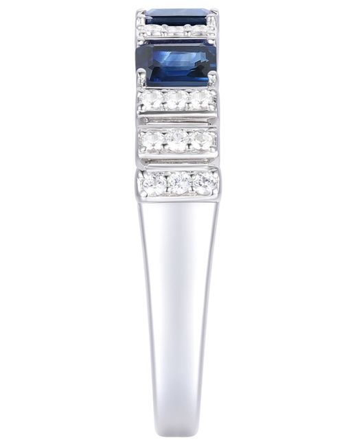 Macy's Blue Gemstone And Diamond Ring (1/6 Ct. T.w.