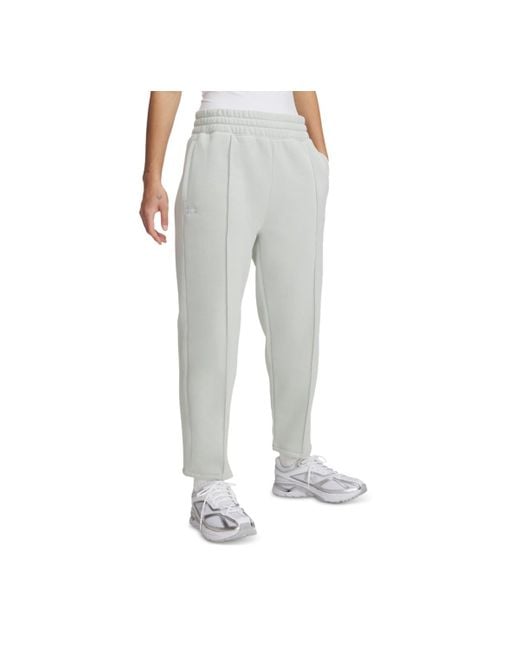 Under Armour Gray Rival Fleece Pintuck Ankle Pants