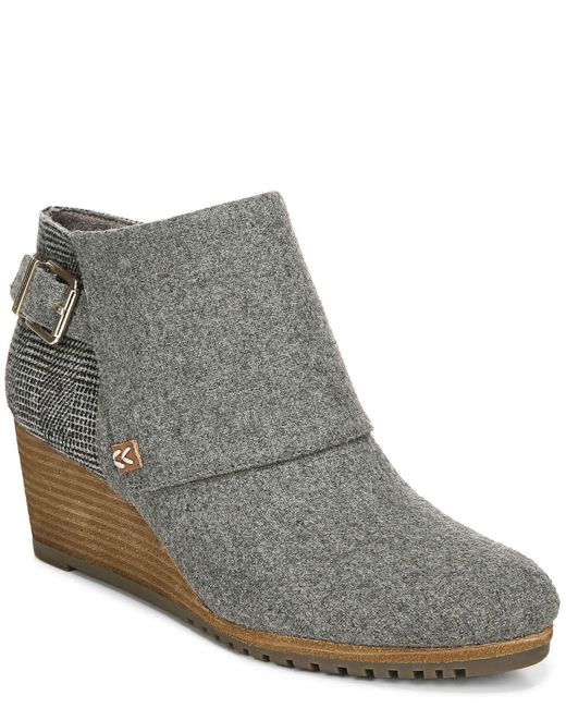 dr scholl's create wedge bootie gray
