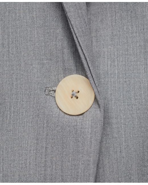 Mango Gray Fitted Suit Jacket